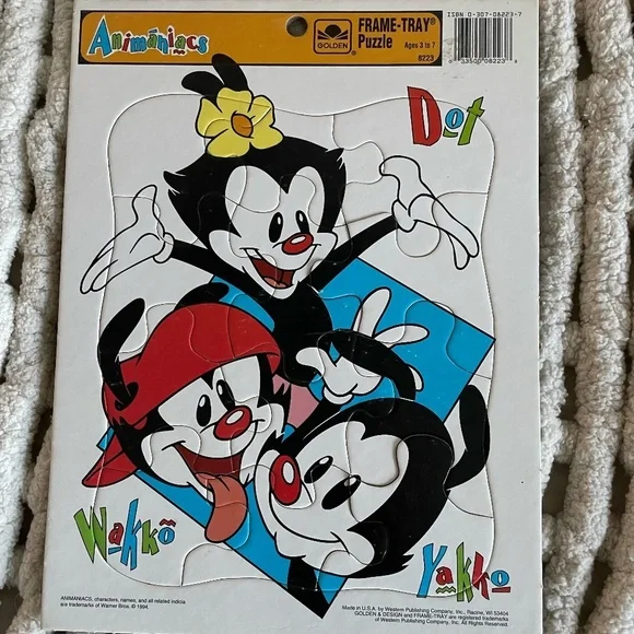 GOLDEN & DESIGN ANIMANIACS FRAME TRAY PUZZLE WARNER BROS 1994 - Picture 1 of 5